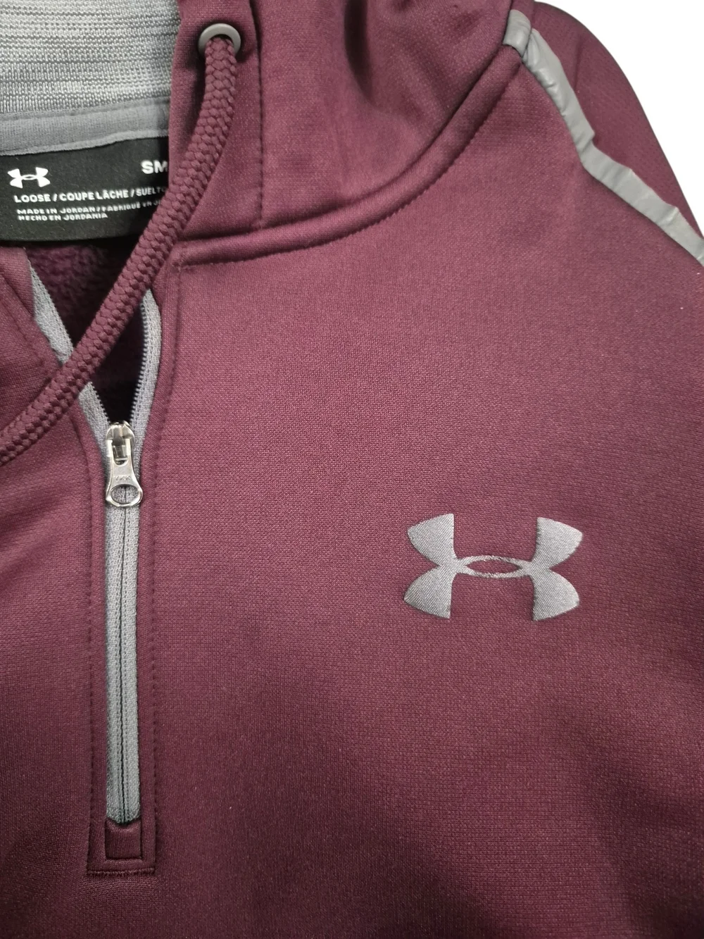 Under Armour Men’s Maroon Half-Zip Hoodie Sweatshirt